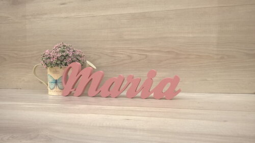 Nome de mesa em MDF - Linha Clássicos - Maria 10 cm