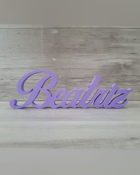Nome de Mesa em mdf - Linha Clássicos Bop - Beatriz 10 cm