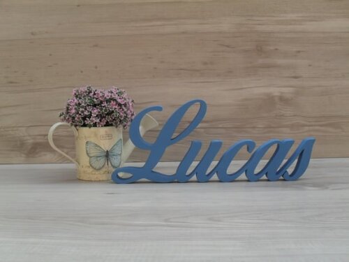 Nome de Mesa em mdf - Linha Clássicos Bop - Lucas 13 cm