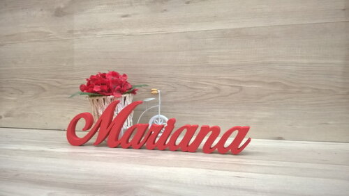 Nome de Mesa em mdf - Linha Clássicos Bop - Mariana 10 cm