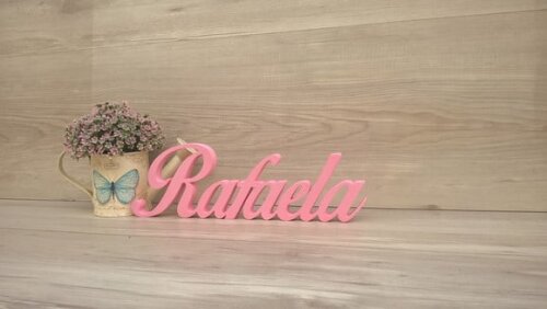 Nome de mesa em MDF - Linha Clássicos BOP - Rafaela 10 cm
