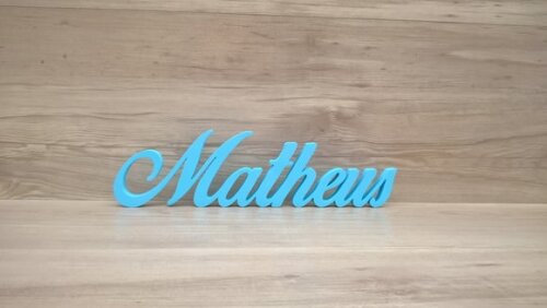 Nome de Mesa em mdf - Linha Clássicos Bop - Matheus 10 cm