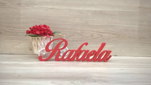 Nome de mesa em MDF - Linha Clássicos BOP - Rafaela 10 cm