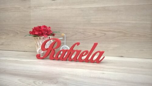 Nome de mesa em MDF - Linha Clássicos BOP - Rafaela 10 cm