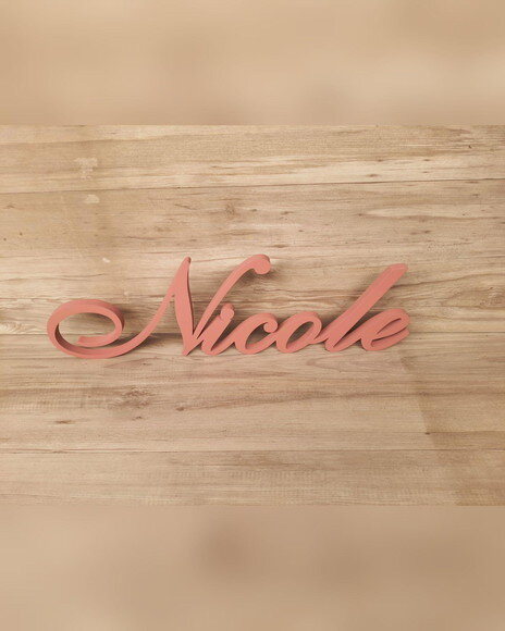 Nome de Mesa em mdf - Linha Clássicos Eng - Nicole - 18 cm