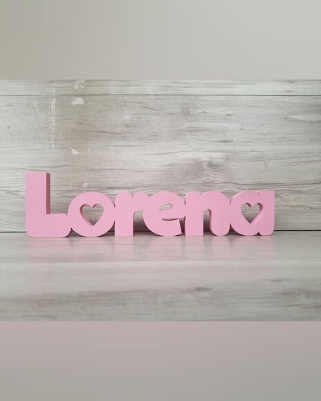 Nome de Mesa em mdf - Linha Dw - Lorena - 10 cm