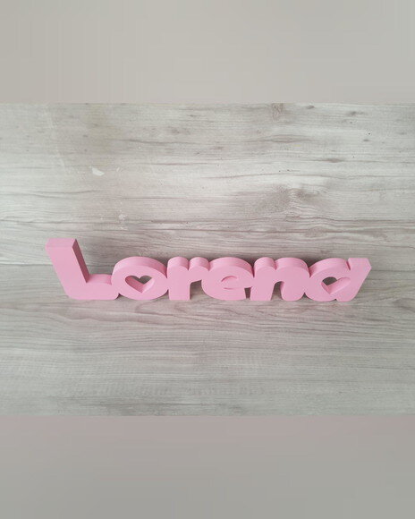 Nome de Mesa em mdf - Linha Dw - Lorena - 10 cm