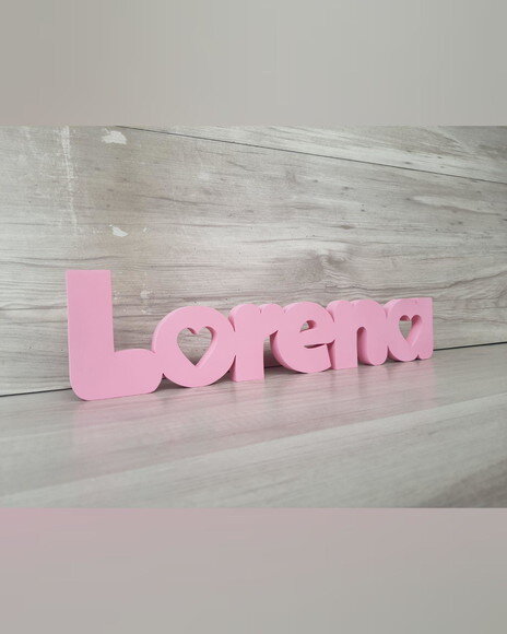 Nome de Mesa em mdf - Linha Dw - Lorena - 10 cm
