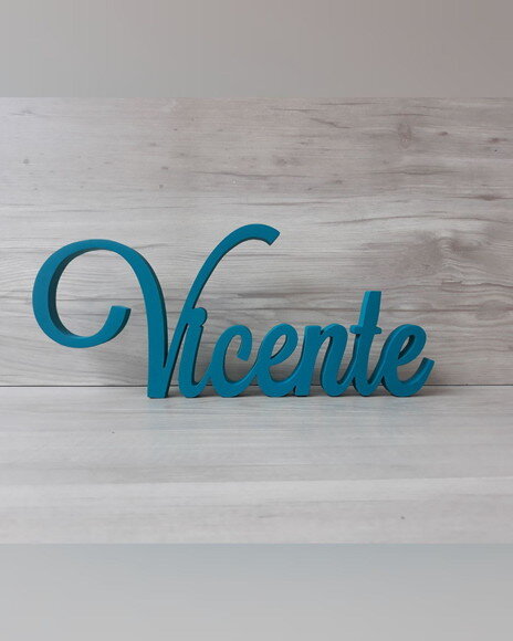 Nome de Mesa em mdf - Linha Ls - Vicente - 13 cm