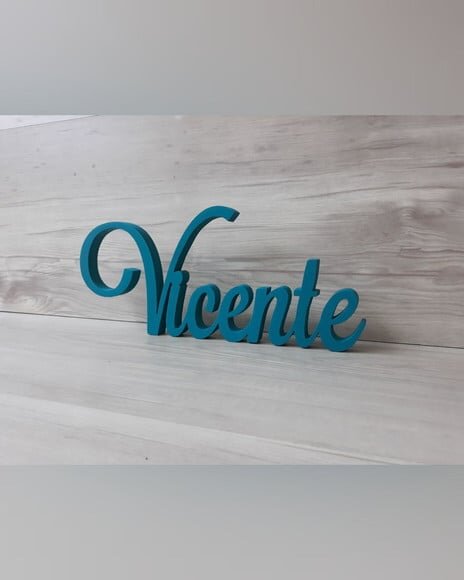 Nome de Mesa em mdf - Linha Ls - Vicente - 13 cm