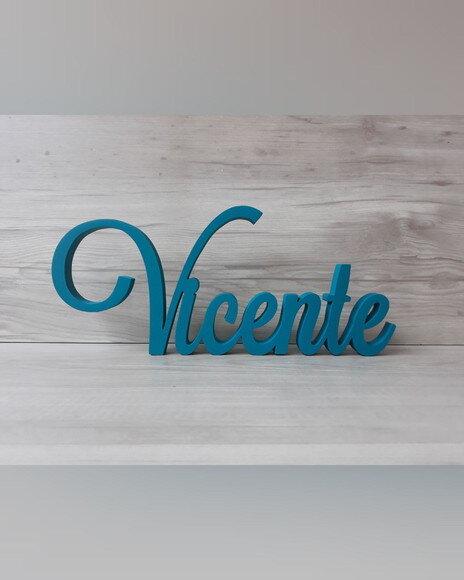 Nome de Mesa em mdf - Linha Ls - Vicente - 13 cm