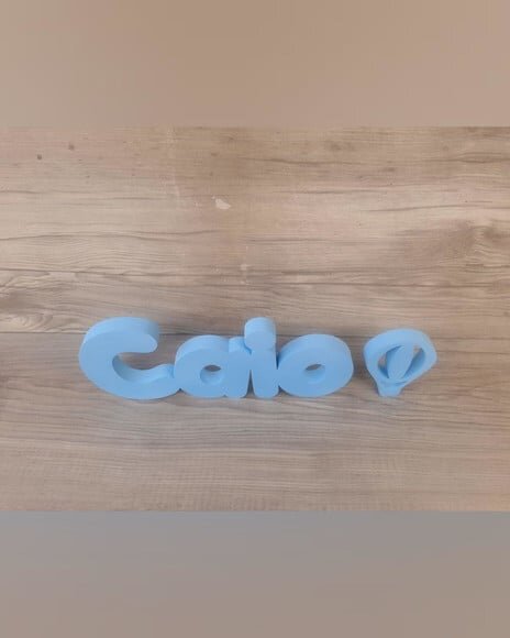 Nome de Mesa em mdf - Mod Pk Padrão - Caio 10 cm + Balão