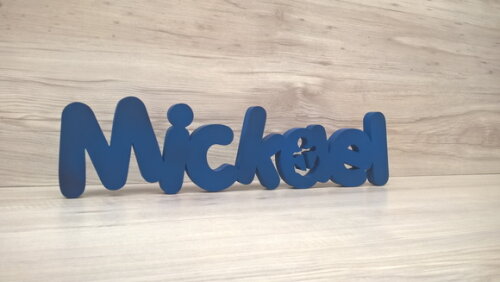 Nome de mesa em MDF - Mod PK Vazado Âncora - Mickael 10 cm