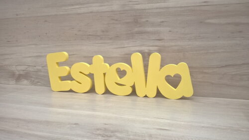 Nome de Mesa em mdf - Mod Pk Vazado Coração - Estella 13 cm