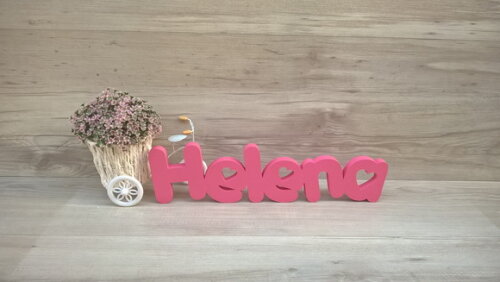 Nome de Mesa em mdf - Mod Pk Vazado Coração - Helena 10 cm