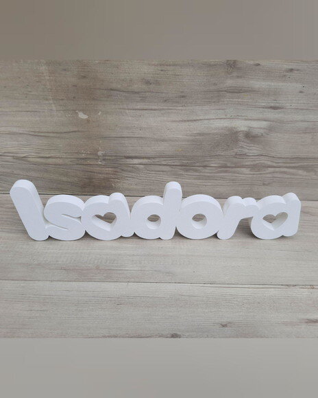 Nome de Mesa em mdf - Mod Pk Vazado Coração - Isadora- 10 cm