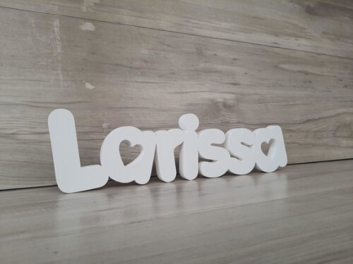 Nome de Mesa em mdf - Mod Pk Vazado Coração - Larissa 10 cm