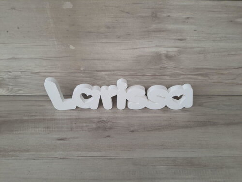 Nome de Mesa em mdf - Mod Pk Vazado Coração - Larissa 10 cm