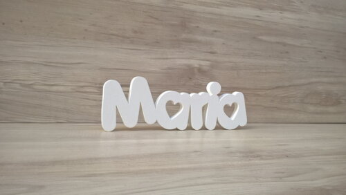 Nome de Mesa em mdf - Mod Pk Vazado Coração - Maria 13 cm