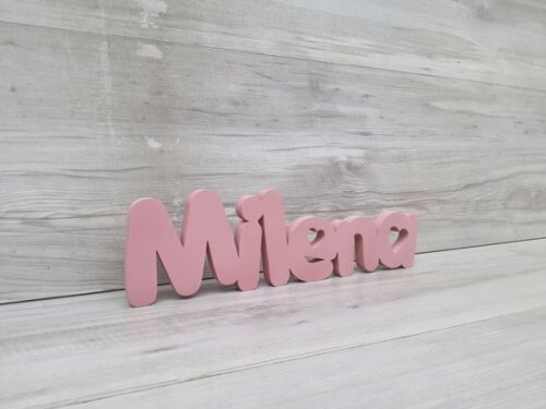 Nome de Mesa em mdf - Mod Pk Vazado Coração - Milena 10 cm