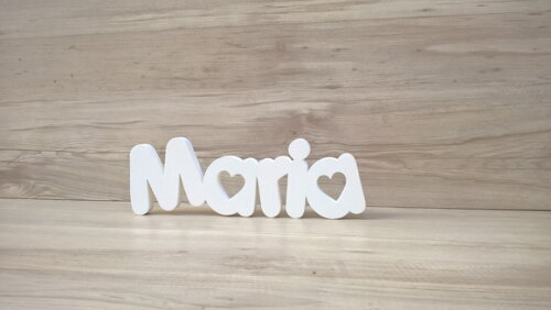 Nome de Mesa em mdf - Mod Pk Vazado Coração - Maria 13 cm