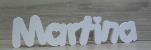 Nome de Mesa em mdf - Mod Pk Vazado Coração - Martina 13 cm
