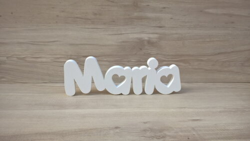 Nome de Mesa em mdf - Mod Pk Vazado Coração - Maria 13 cm