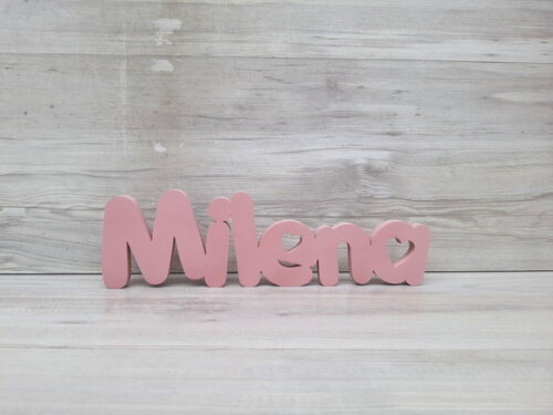 Nome de Mesa em mdf - Mod Pk Vazado Coração - Milena 10 cm