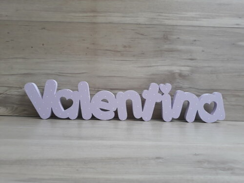 Nome de mesa em MDF - Mod PK Vazado Coração - Valentina 10cm