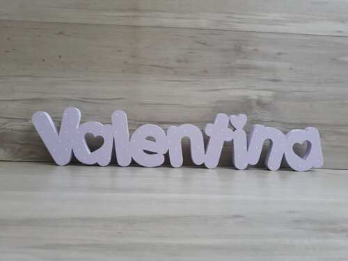 Nome de mesa em MDF - Mod PK Vazado Coração - Valentina 10cm