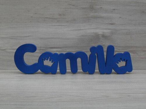 Nome de mesa em MDF - Mod PK Vazado Coroa - Camilla 10 cm