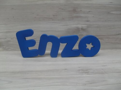 Nome de mesa em MDF - Mod PK Vazado Estrela - Enzo 10 cm