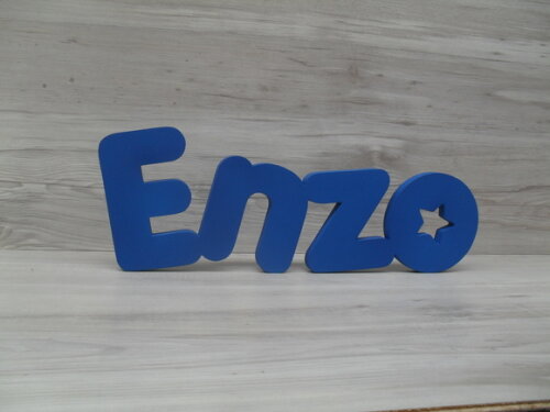 Nome de mesa em MDF - Mod PK Vazado Estrela - Enzo 10 cm
