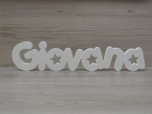 Nome de mesa em MDF - Mod PK Vazado Estrela - Giovana 10 cm