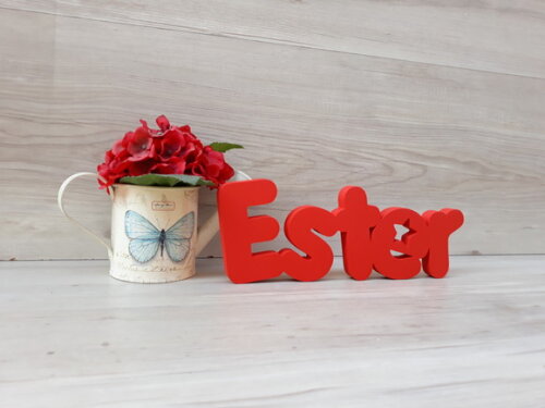 Nome de mesa em MDF - Mod PK Vazado estrela - Ester 10 cm
