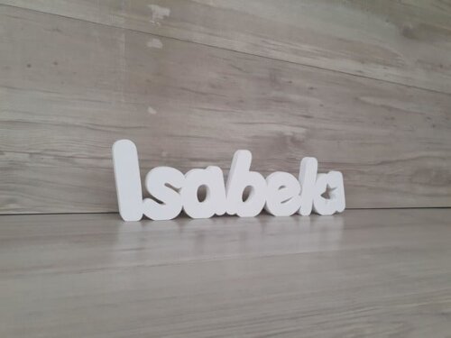 Nome de Mesa em mdf - Mod Pk Vazado Estrela - Isabela 10 cm