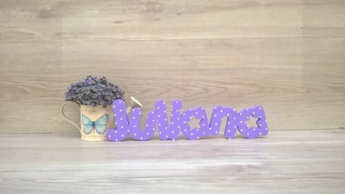 Nome de Mesa em mdf - Mod Pk Vazado Estrela - Juliana 10 cm