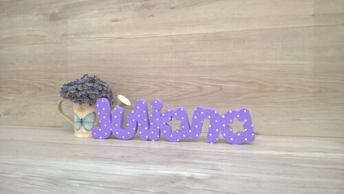 Nome de Mesa em mdf - Mod Pk Vazado Estrela - Juliana 10 cm