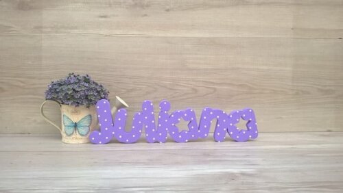 Nome de Mesa em mdf - Mod Pk Vazado Estrela - Juliana 10 cm