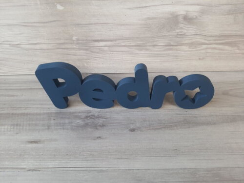 Nome de Mesa em mdf - Mod Pk Vazado Estrela - Pedro 10 cm