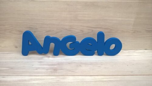 Nome de Mesa em mdf - Mod Pk Vazado Padrão - Angelo 13 cm
