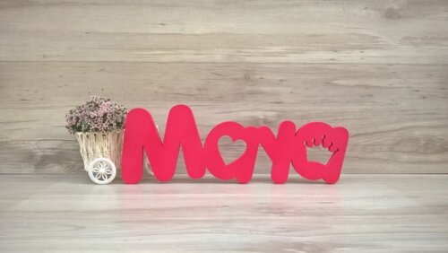 Nome de mesa em MDF - Mod PK Vazado Misto - Maya 10 cm