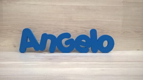 Nome de Mesa em mdf - Mod Pk Vazado Padrão - Angelo 13 cm