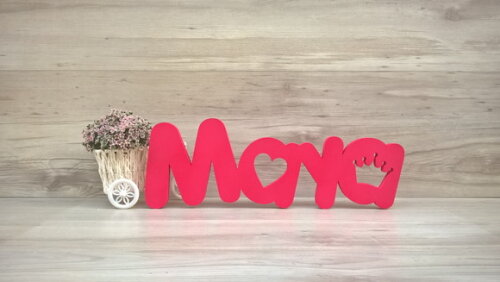 Nome de mesa em MDF - Mod PK Vazado Misto - Maya 10 cm