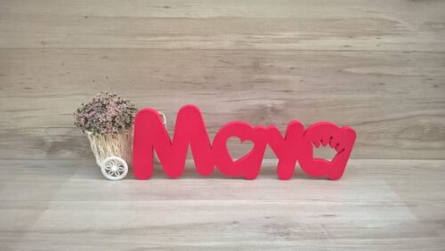Nome de mesa em MDF - Mod PK Vazado Misto - Maya 10 cm