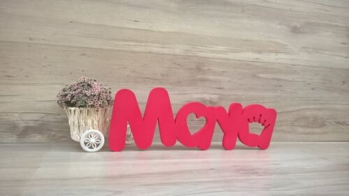 Nome de mesa em MDF - Mod PK Vazado Misto - Maya 10 cm