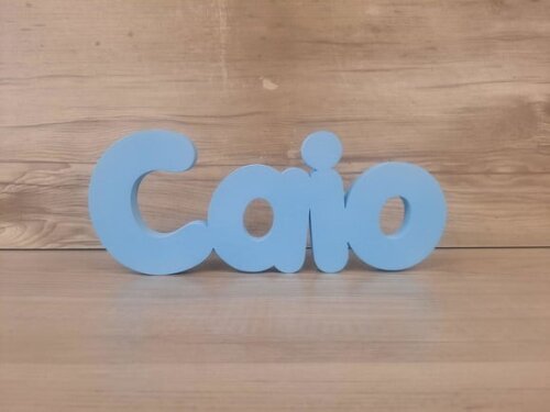 Nome de Mesa em mdf - Mod Pk Vazado Padrão - Caio 10 cm