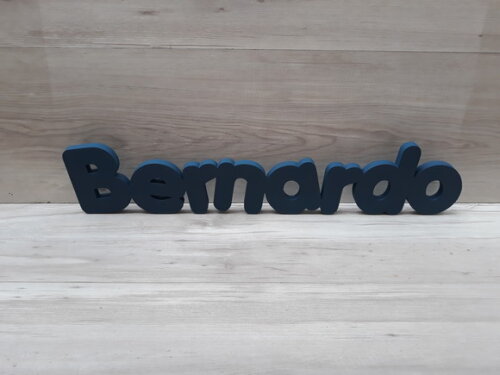 Nome de mesa em MDF - Mod PK Vazado Padrão - Bernardo 13 cm