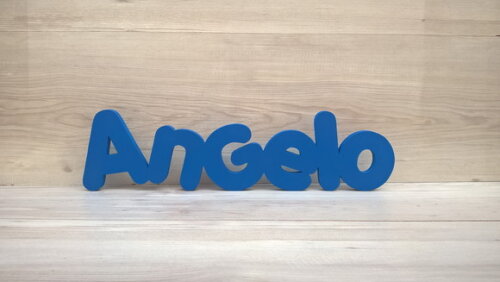 Nome de Mesa em mdf - Mod Pk Vazado Padrão - Angelo 13 cm
