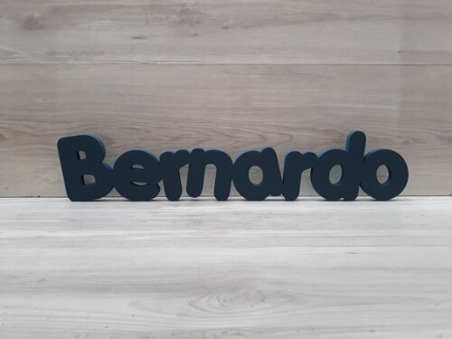 Nome de mesa em MDF - Mod PK Vazado Padrão - Bernardo 13 cm